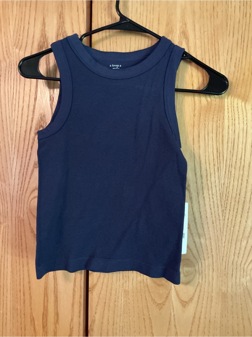 Navy Ribbed Tank - Women's Sleeveless Top